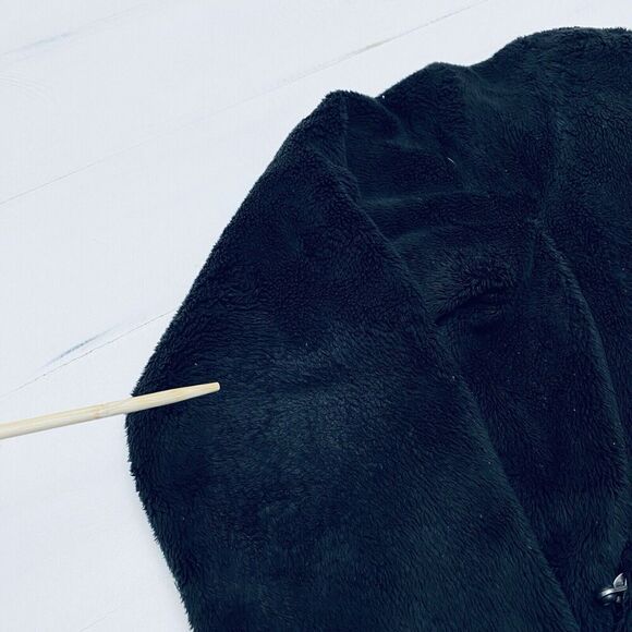 The North Face Oscito Black Full Zip Shaggy Cinch Hem Jacket Women's Medium - Picture 15 of 16